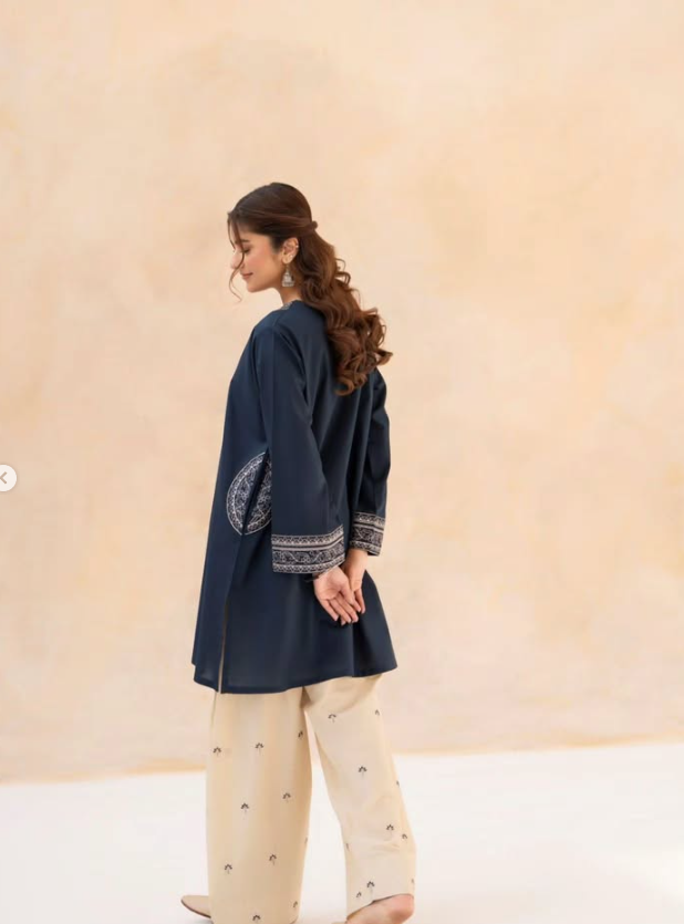 Shai Noor Nazo 2 piece embroidered shirt with embroidered trouser full outfit made in Pakistan