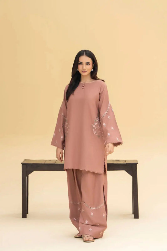 Huria 2 Piece Embroidered Shirt and Trouser Front View by Shai Noor Pakistan